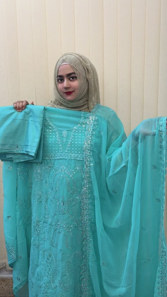 LUXARY UNSTICHED PARTY DRESS